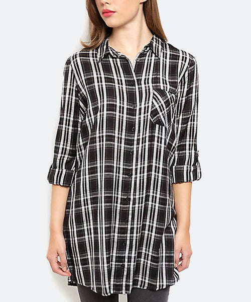 Checked Elastic Shirt